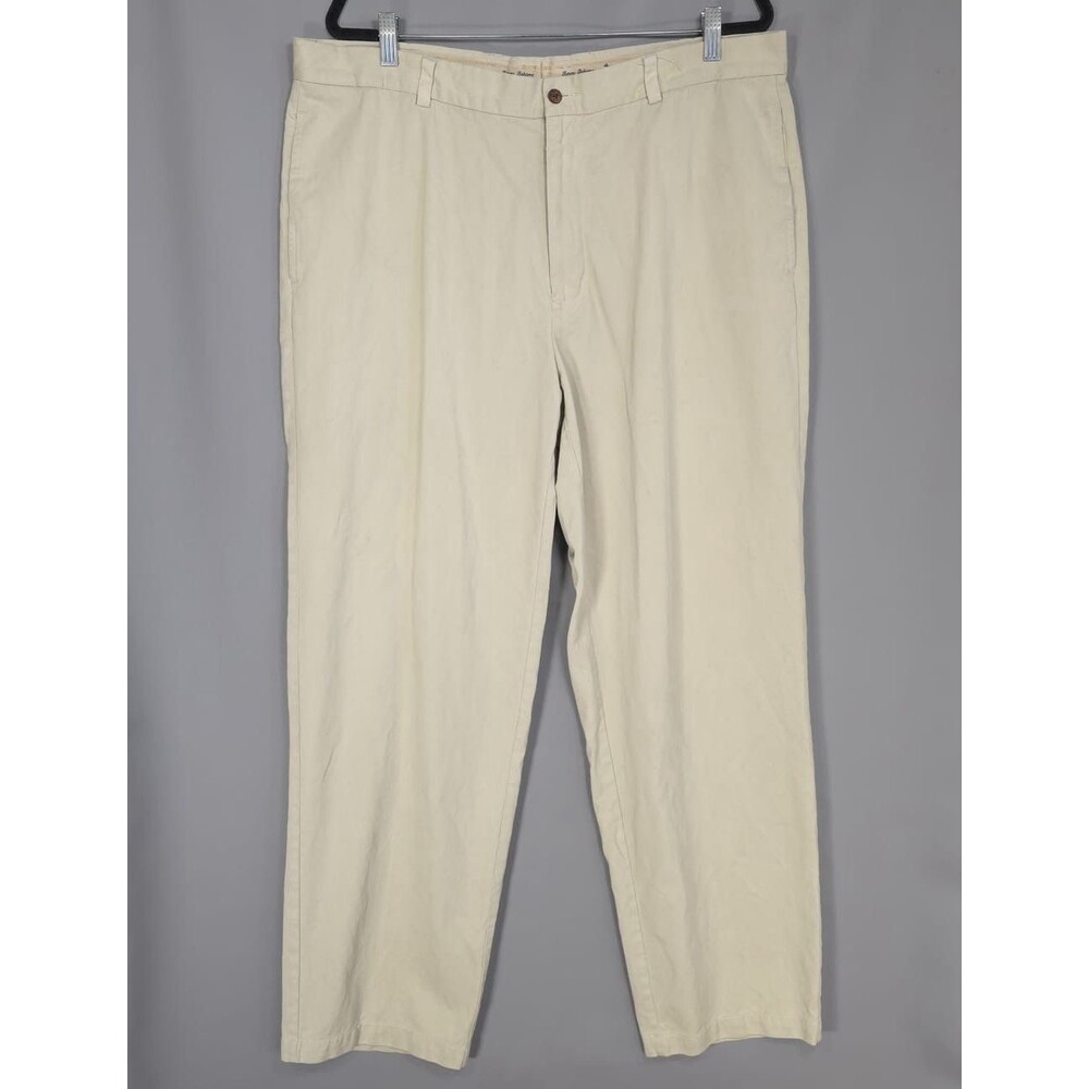TOMMY BAHAMA Vintage Pants 40x31 Tencel Cotton Slacks HONG KONG MADE